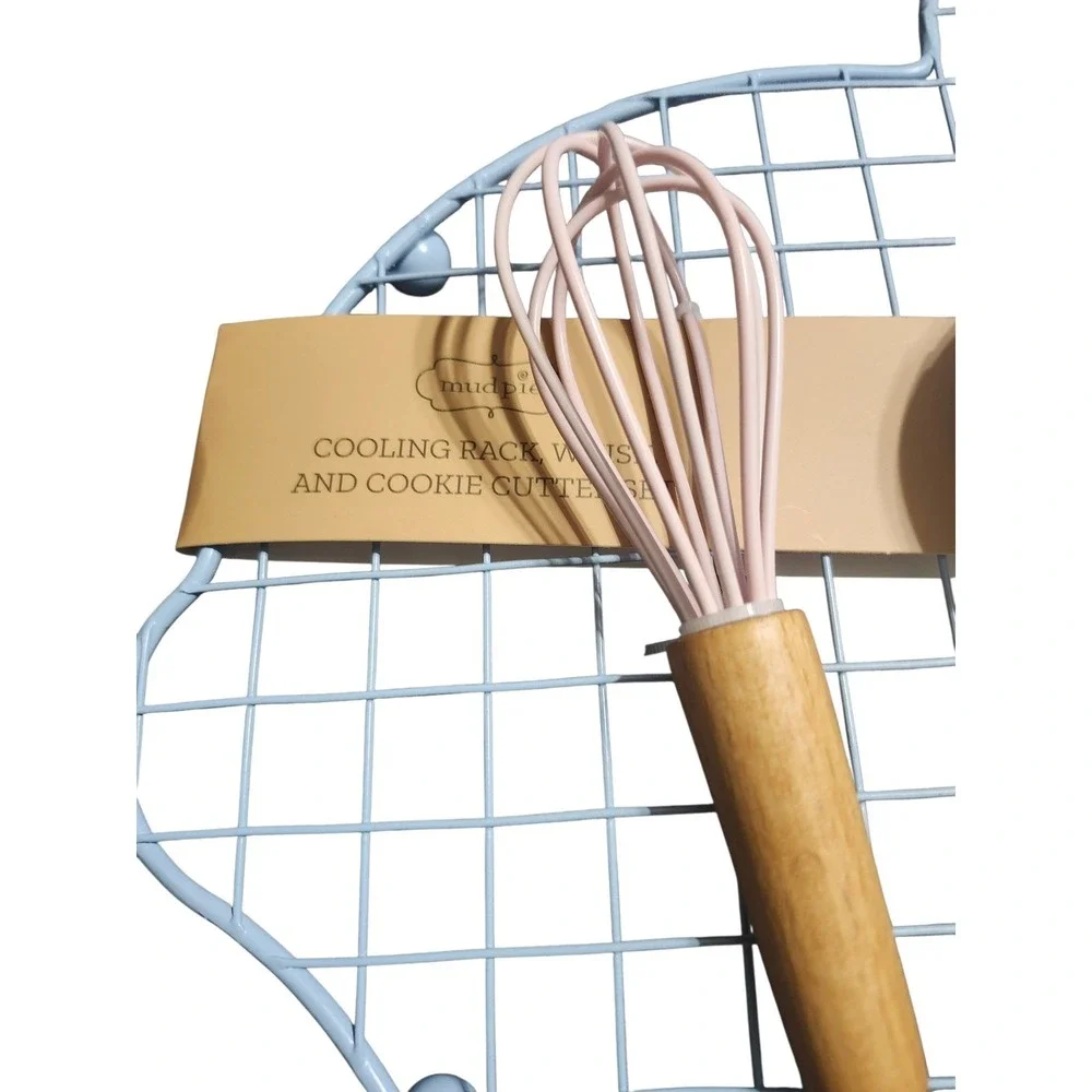 Mud Pie Easter Bunny Cooling Rack Mini Whisk Egg Cookie Cutter 3Piece Baking Set